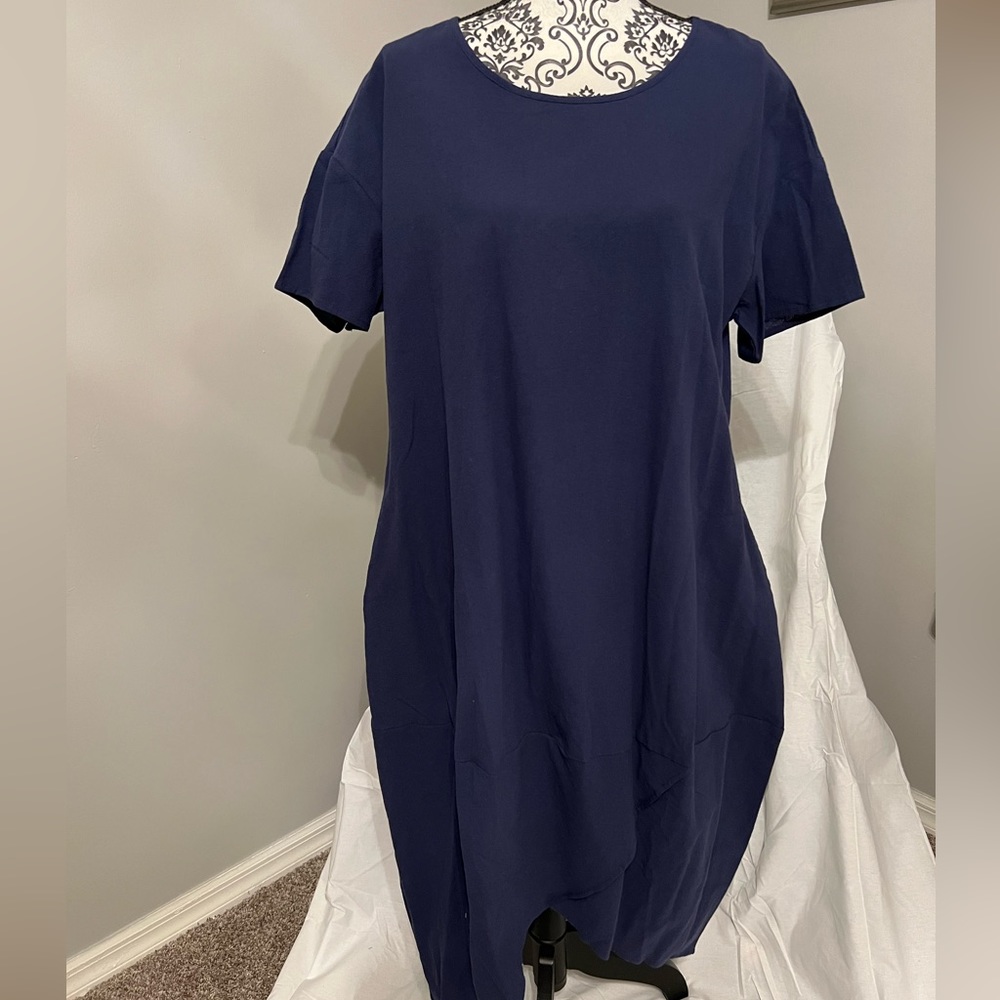 Emery Rose Scoop Neck Asymmetrical Dress